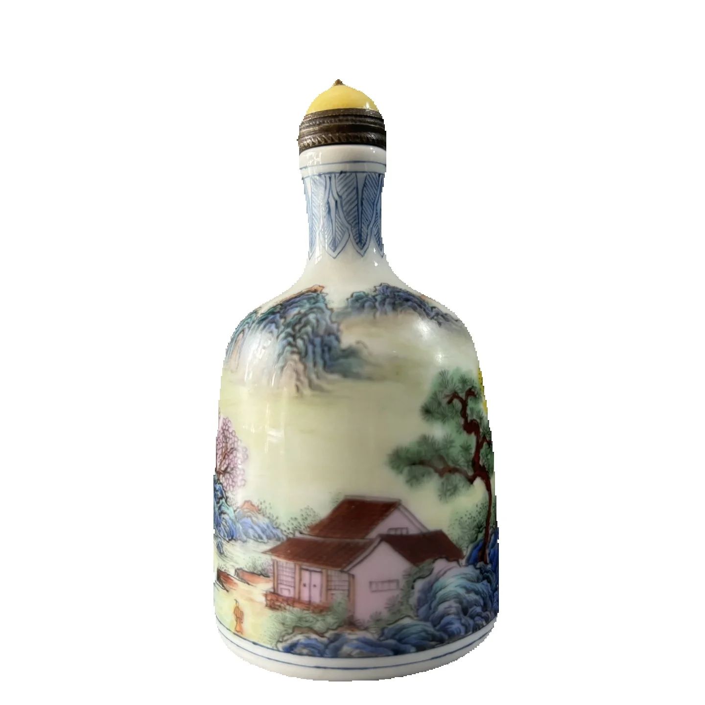 Vintage Collectible Bottles - 중국 빈티지 도자기 정교한 풍경화 스너프
