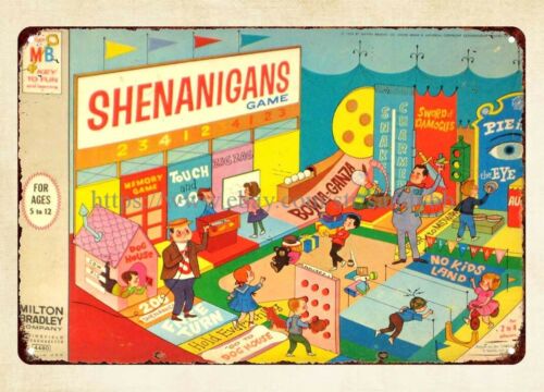 Vintage Collectible Board Games - Shenanigans 보드 게임 1964 금속 주석