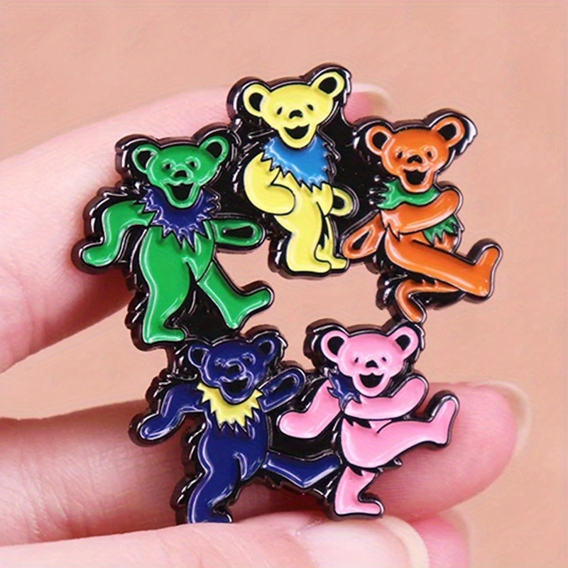 Vintage Collectible Bears - 춤추는 곰 에나멜 핀 록 밴드