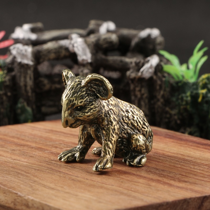 Vintage Collectible Bears - 1 PC 빈티지 손으로 조각한 황동