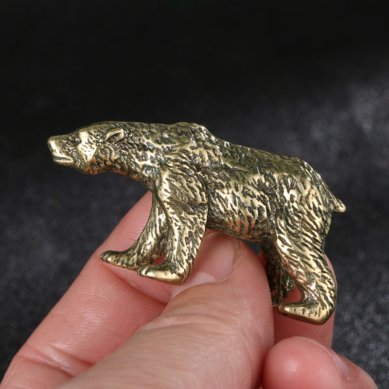 Vintage Collectible Bears - 빈티지 중국산 황동 곰상, 앤틱 미니