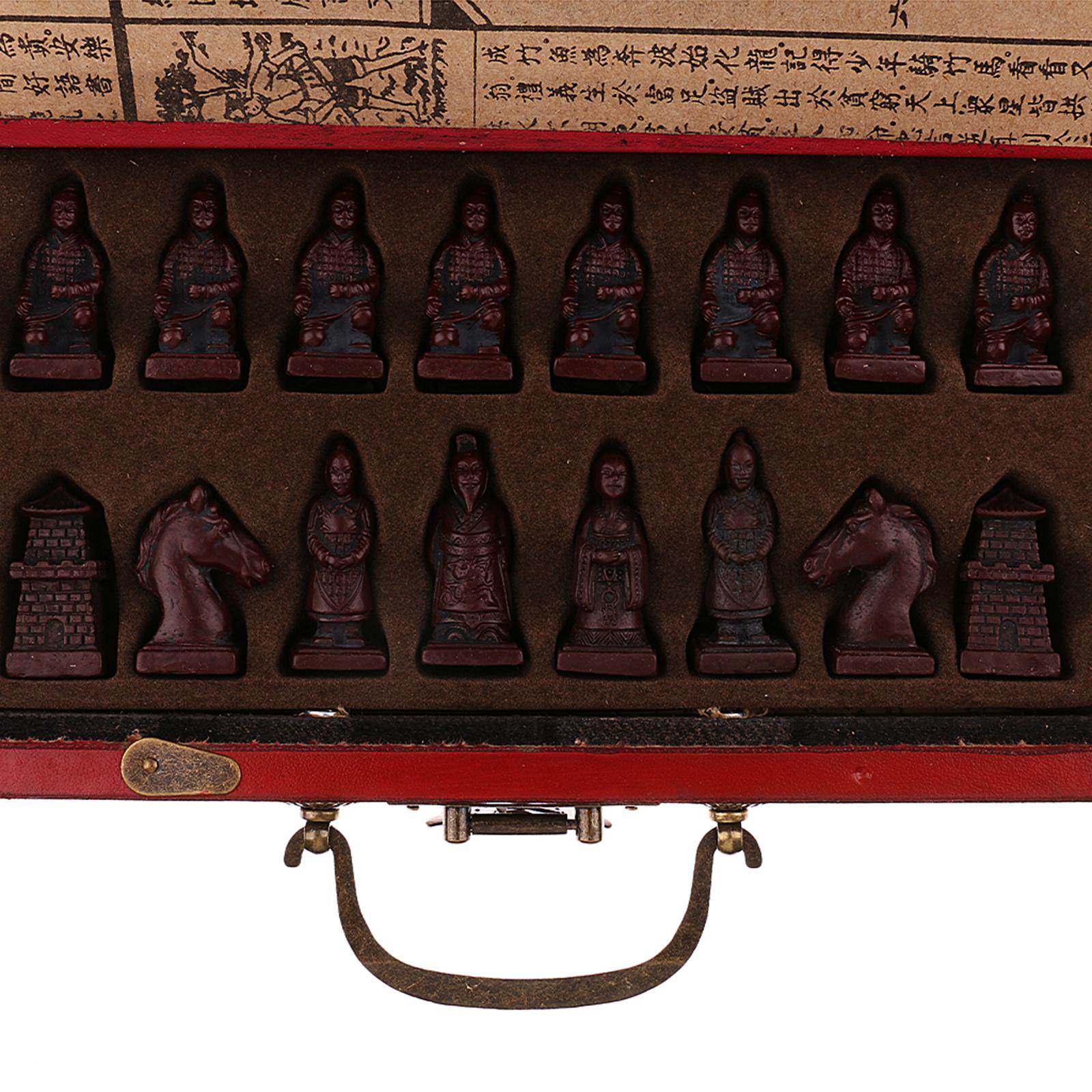 Vintage Collectible Board Games - 32개/세트 레진 전통 중국 체스와 커피색