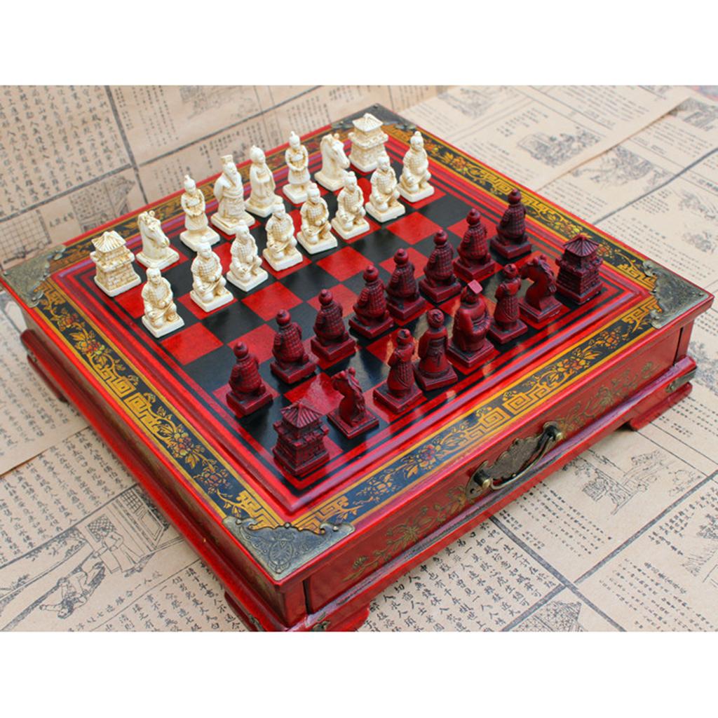 레진 중국 체스 세트 클래식 나무 보드 빈티지 수집품  - Vintage Collectible Board Games 리뷰 및 가격