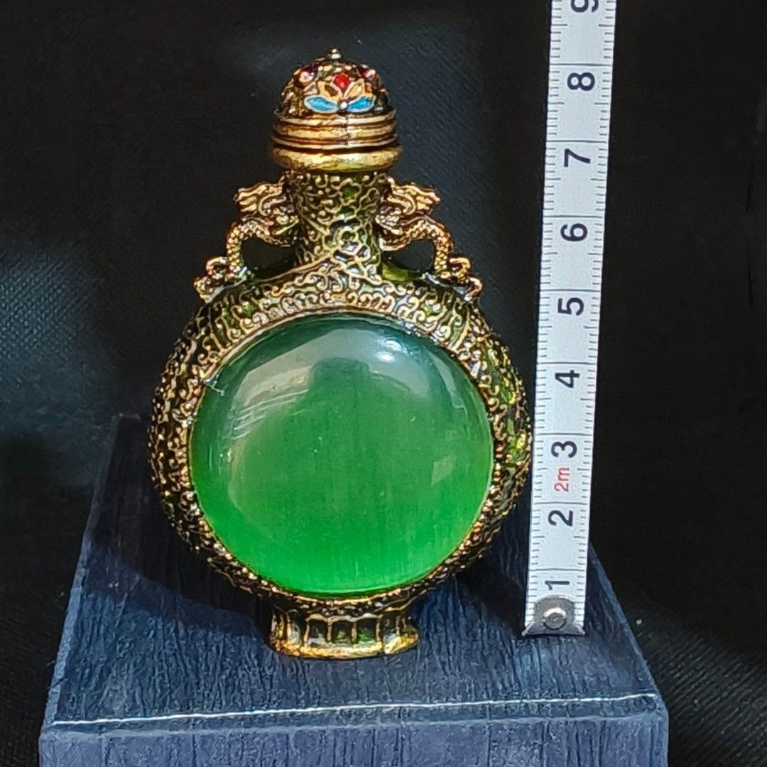 빈티지 컬렉션 내부에 페인팅된 칠보 고양이 눈석 스너프 - Vintage Collectible Bottles 리뷰 및 가격