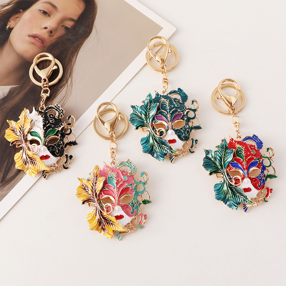 베네치아 카니발 골드 마스크 키체인 빈티지 스타일 컬러 - Vintage Collectible Accessories 리뷰 및 가격
