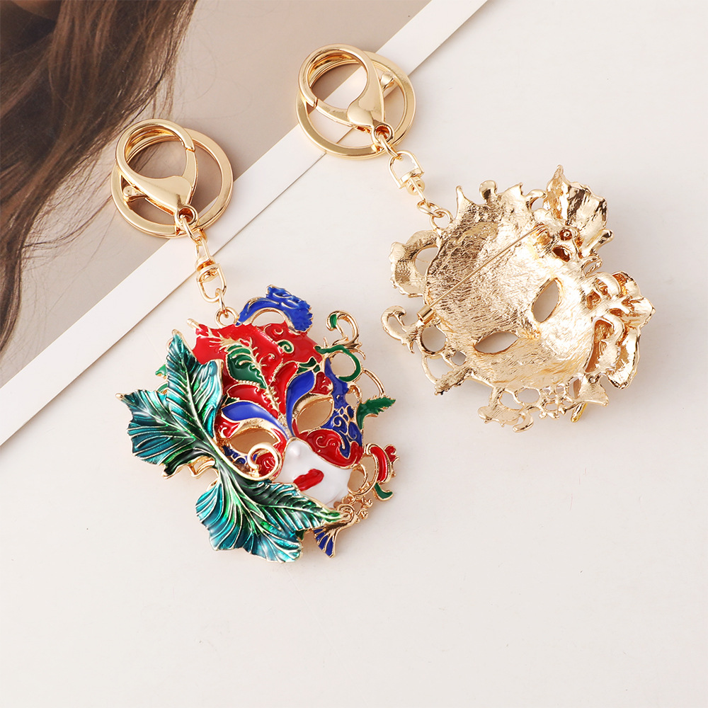 베네치아 카니발 골드 마스크 키체인 빈티지 스타일 컬러 - Vintage Collectible Accessories 리뷰 및 가격