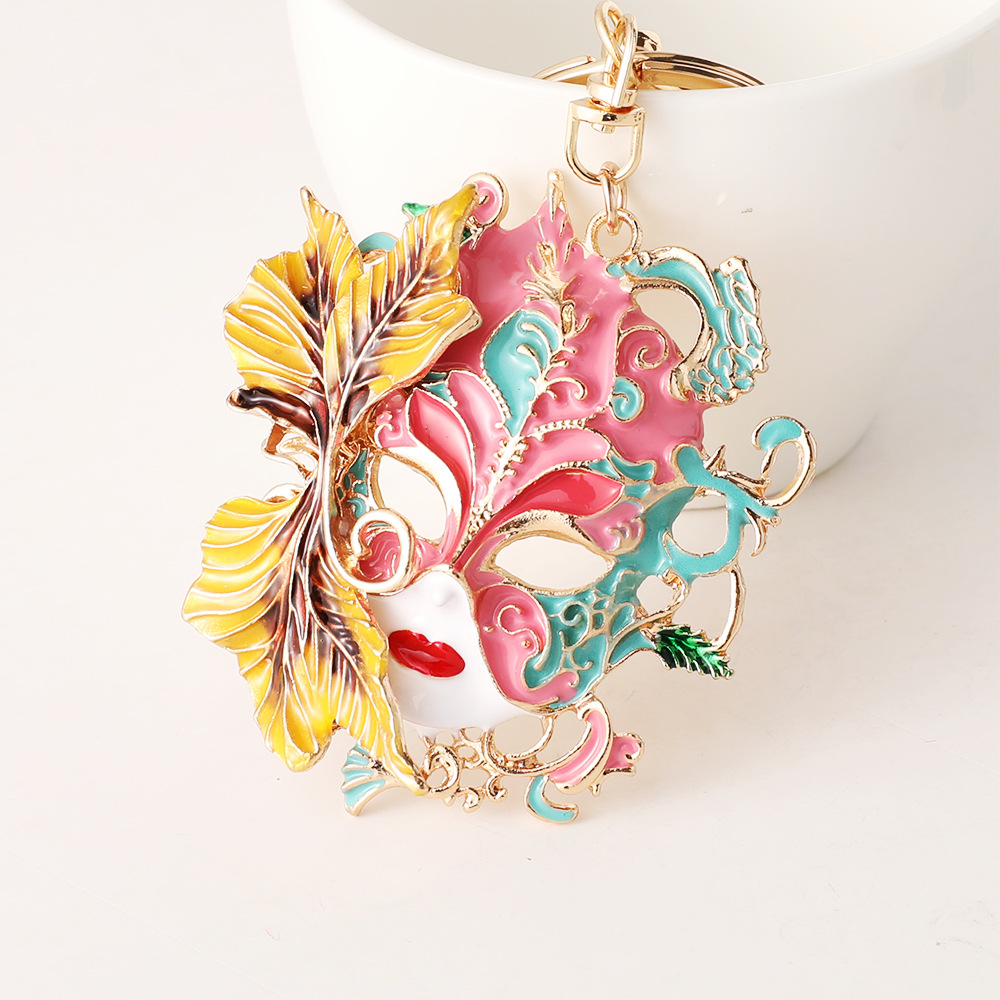 베네치아 카니발 골드 마스크 키체인 빈티지 스타일 컬러 - Vintage Collectible Accessories 리뷰 및 가격