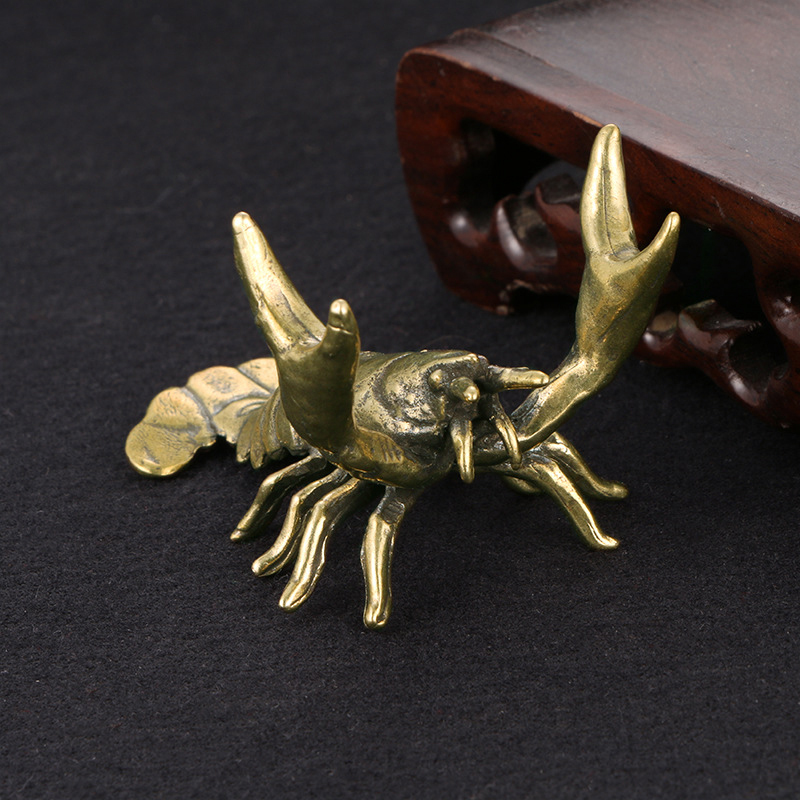 황동 가재 장식품 빈티지 동물 펜 홀더 데스크탑 장식  - Vintage Collectible Furniture 리뷰 및 가격