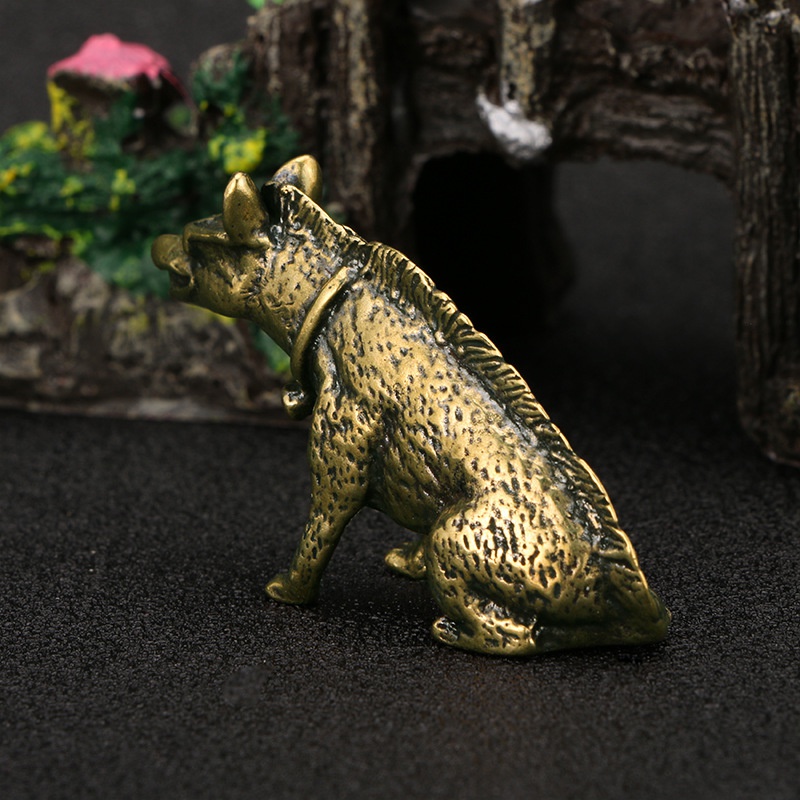 눈이 있는 황동 히아엔이과 동상 미니어처 장식품 데스크 - Vintage Collectible Accessories 리뷰 및 가격