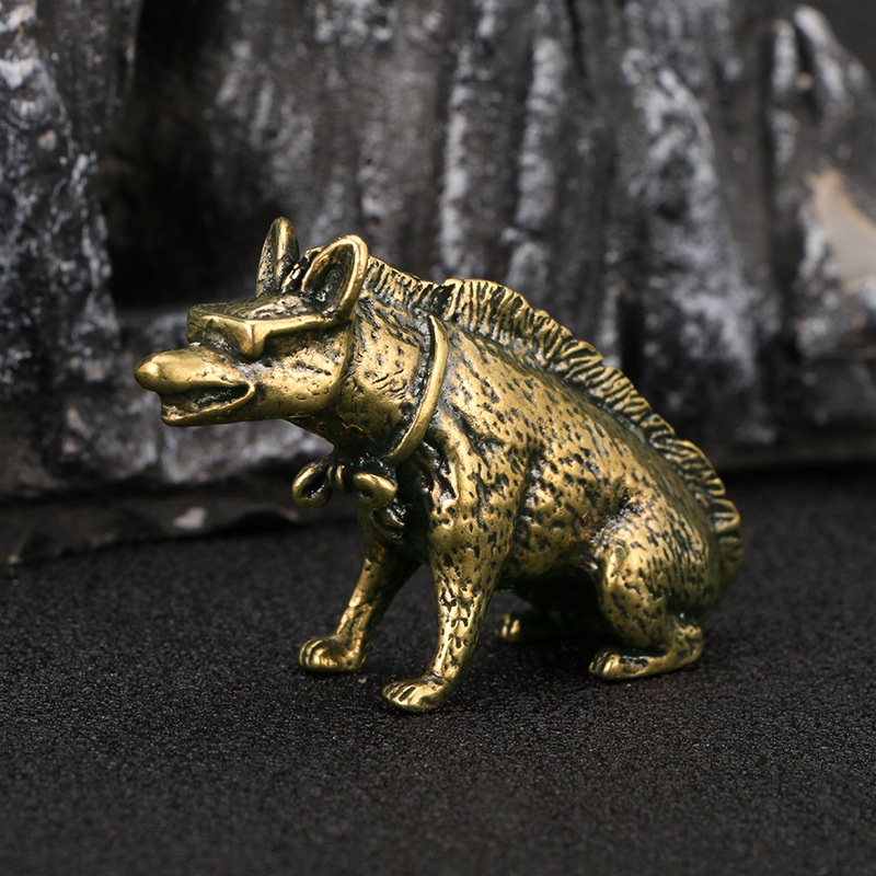 눈이 있는 황동 히아엔이과 동상 미니어처 장식품 데스크 - Vintage Collectible Accessories 리뷰 및 가격