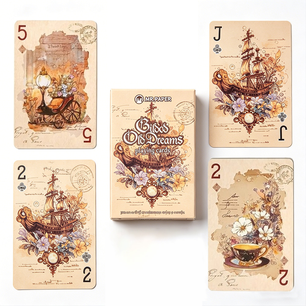 55pcs 빈티지 미적 플레잉 카드 (57*88mm)  - Vintage Collectible Board Games 리뷰 및 가격