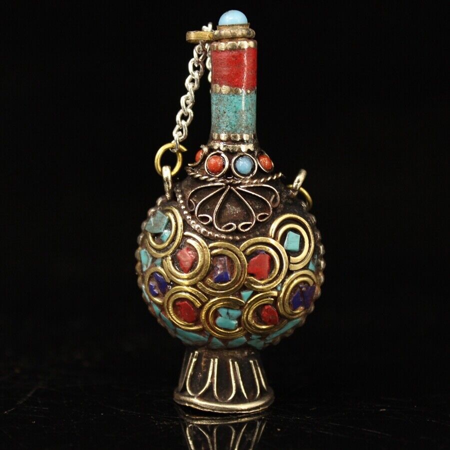 중국 황동 상감 보석으로 만든 스너프 병 컬렉션 빈티지 - Vintage Collectible Bottles 리뷰 및 가격