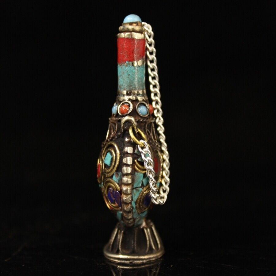 중국 황동 상감 보석으로 만든 스너프 병 컬렉션 빈티지 - Vintage Collectible Bottles 리뷰 및 가격