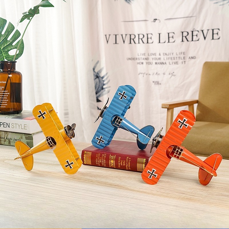 빈티지 레트로 금속 비행기 오토바이 모형 미니어처 틴  - Vintage Collectible Furniture 리뷰 및 가격