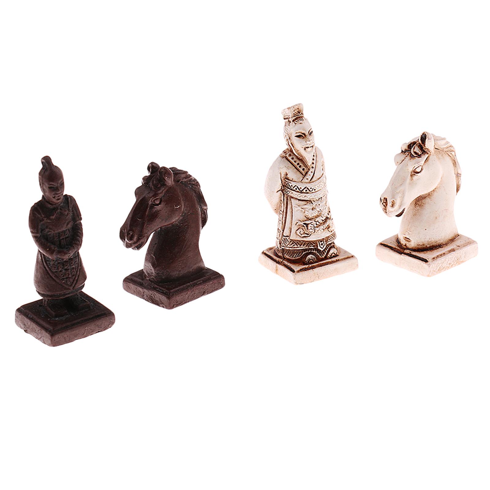 32개/세트 레진 전통 중국 체스와 커피색 나무 테이블 - Vintage Collectible Board Games 리뷰 및 가격