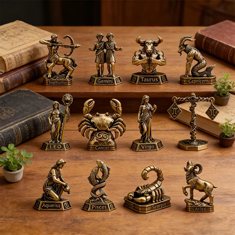 수제 황동 12궁도 장식품 - 빈티지 12궁도 조각상, - Vintage Collectible Furniture 리뷰 및 가격