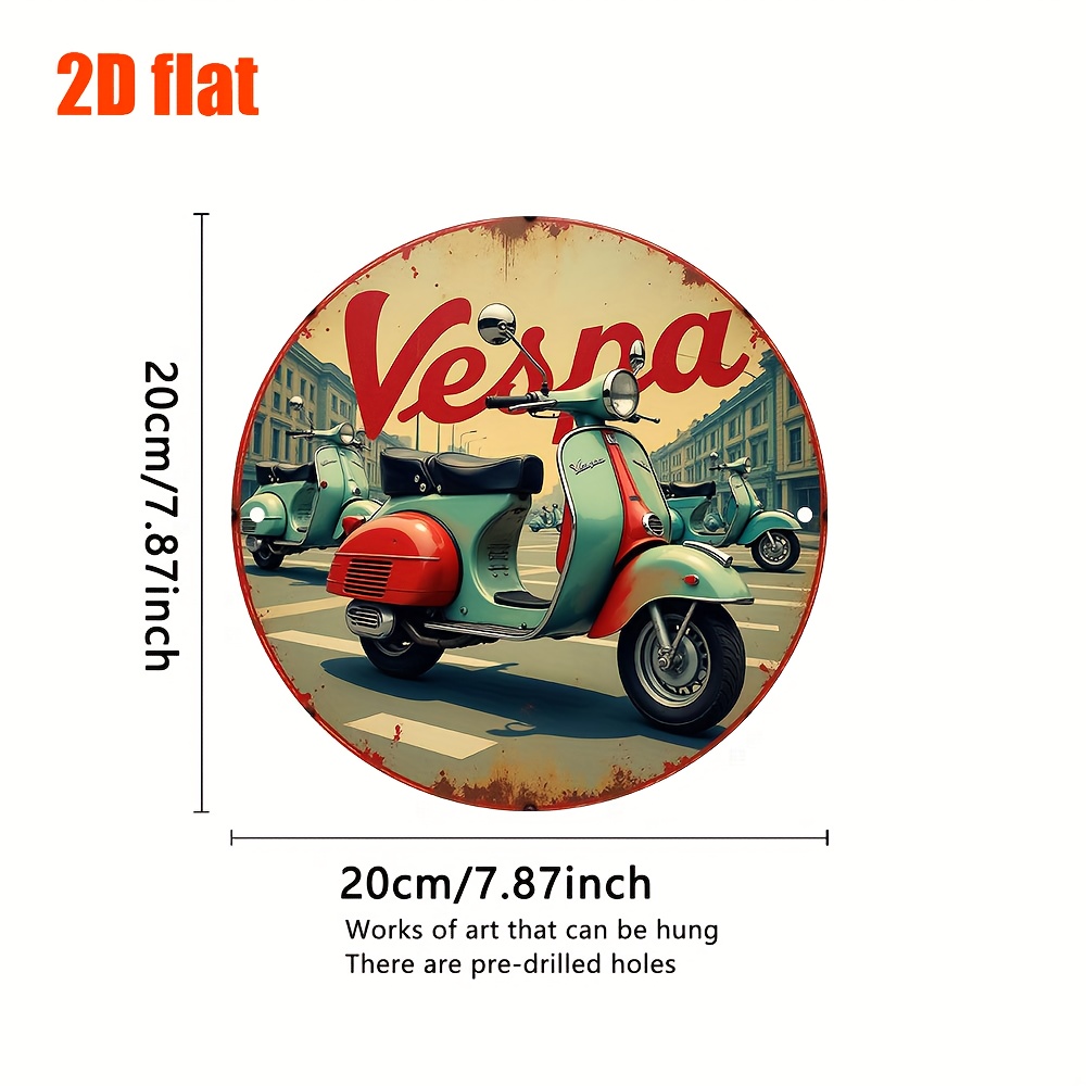 2D 플랫, 2D 플랫 레트로 베스나 스쿠터 금속 벽  - Vintage Collectible Plates 리뷰 및 가격